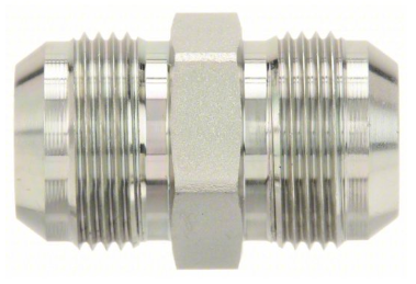 1 in Male JIC to 1 in Male JIC straight union hydraulic adapter with 37° flare ends.