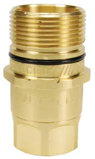 1″ wing-style hydraulic nipple shown with precision-cut NPT threads and O-ring seal.