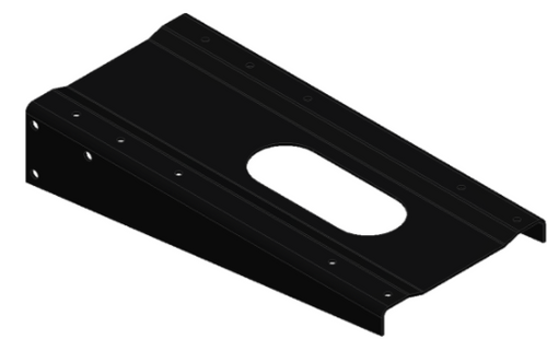 Support bracket cradle for CM Tank 280. A rugged steel bracket designed for cradle-mounted hydraulic oil tanks, constructed to deliver sturdy support under demanding operational conditions.
