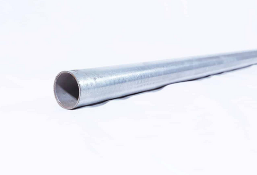 High-resolution image of the Aero 0311-860706 rear cross arm — a 107.5″ galvanized round steel tube designed for dump truck Easy Cover tarp systems.