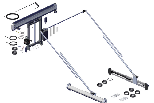 Product image of Roll-Rite 69302 tower assembly as shown on the Roll-Rite website, displaying the tower, 5-spring vertical sliding pivot, and wide bow set.