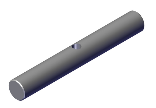 Standalone image of a Roll-Rite 10160 stub shaft showing its 3/4″ diameter and 5½″ length, with groove for snap ring and machined ends.