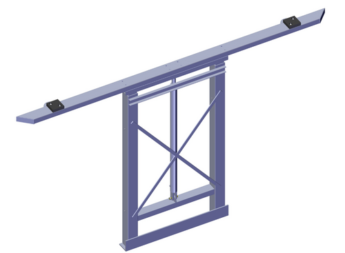 Hydraulic gantry tower 79004 (ROHG) in ALC300 roll-off configuration, showing structural frame, hydraulic cylinder, and mounting points.