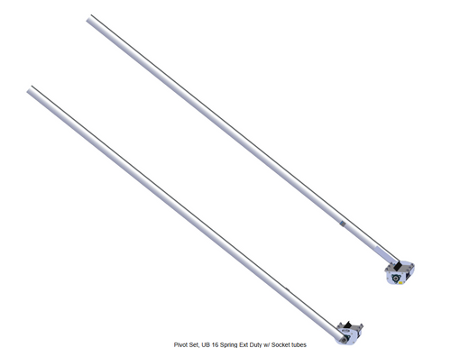 Roll-Rite 103093 pivot set showing two socket tubes and dual UB pivot assemblies (driver & passenger), in a front-to-back spool configuration.