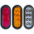 TecNiq Inc T66 - 6" Oval Red Stop, Tail, Turn LED Light - Red, Amber, Clear lens with red LEDs.