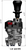 Sleek aluminum control joystick with three labeled levers—TIP, LOWER, PTO—with a built-in lamp next to the PTO lever indicating active engagement.