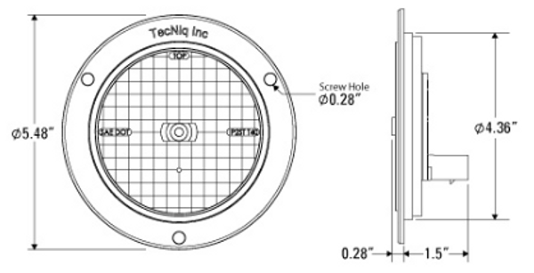 TecNiq Inc T41-WC0T-1 - 4" Round Clear LED Backup Light - High-intensity LED with a clear lens