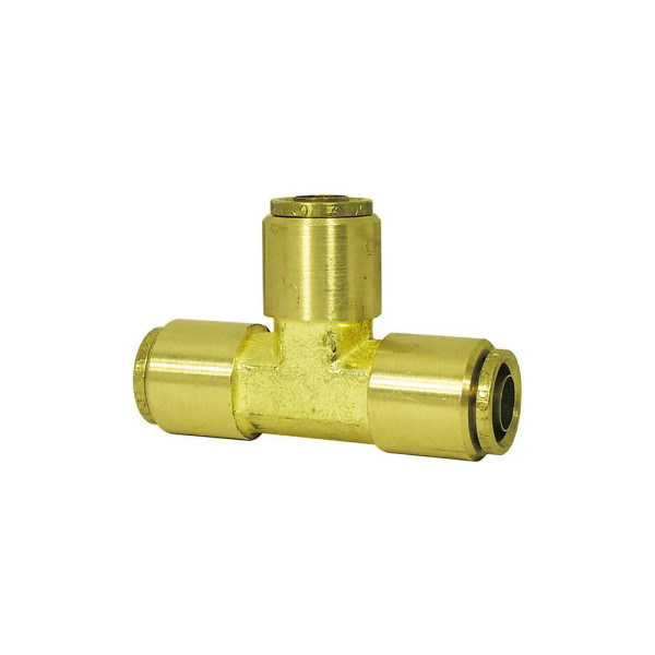 Union Tee- Air Brake Push-To-Connect Fitting- Brass- 1/4inch