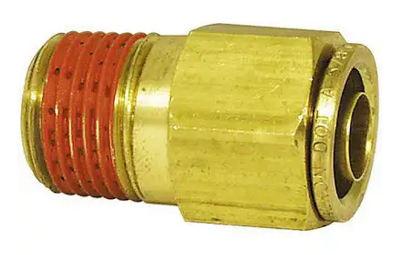 Male Push-To-Connect Air Brake Fitting- Brass- 1/2inch x 3/8inch