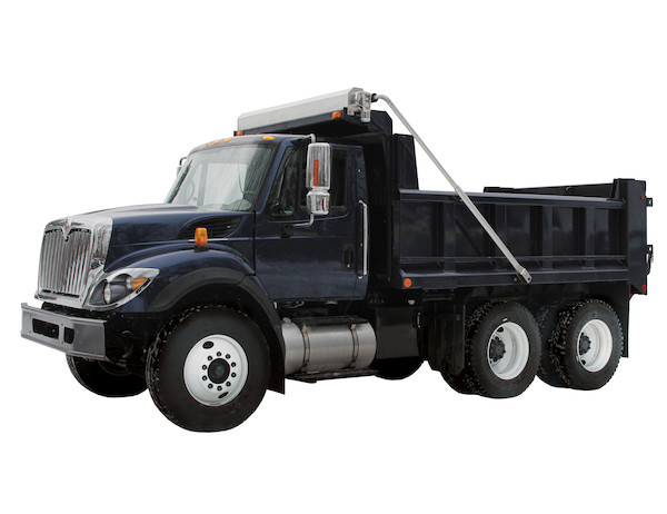 High-resolution image of the Buyers Products 5545006 5-Spring Aluminum Side Mount Electric Tarp System, showing the aluminum side rails, 5-spring mechanism, and motor assembly installed on a 14–23 ft dump body. The image highlights the durable construction and side-mount design for trucks and trailers.