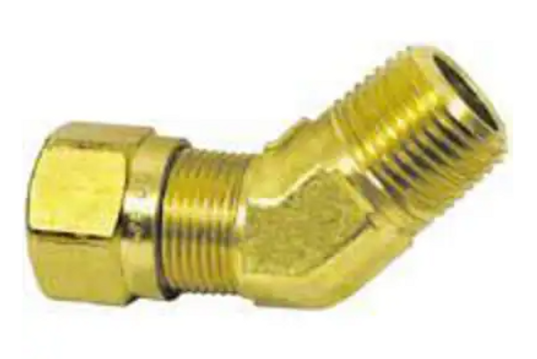 45 Degree Male Elbow- Compression Fitting Brass- 3/8in x 1/4in