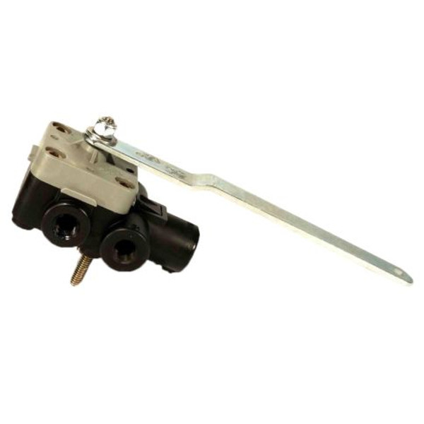 WA1312503 leveling valve showing solenoid dump port and pressure adjustment knob on robust aluminum body. WA1312503 leveling valve showing solenoid dump port and pressure adjustment knob on robust aluminum body.