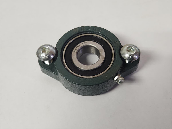 A close-up image of the Roll-Rite 31050 bearing showing the ¾″ flanged housing and included mounting bolts. Essential for securing tarp roller shafts in heavy-duty tarp systems.