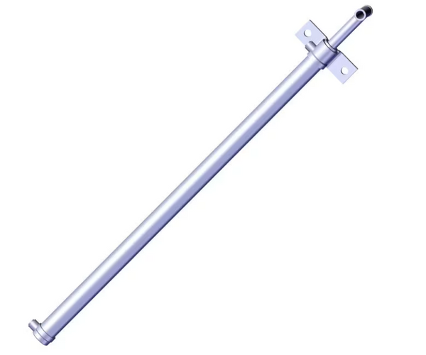 High-resolution image of the Roll-Rite 39520 hydraulic cylinder, highlighting the 1.5″ bore, 36″ stroke, and single-flange mount design.