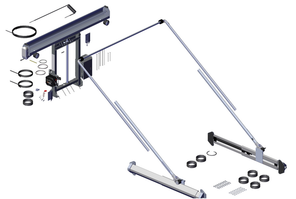 Product image of Roll-Rite 69302 tower assembly as shown on the Roll-Rite website, displaying the tower, 5-spring vertical sliding pivot, and wide bow set.