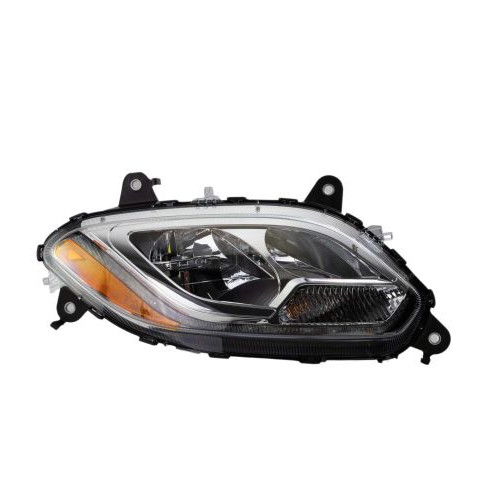 Right chrome headlight assembly for 2021+ Kenworth T680; replacement for Paccar P54-6156-100R.