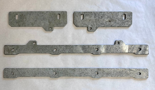 Galvanized swinging mud flap hanger bracket kit with quick link mounting, allowing flexible mud flap movement.