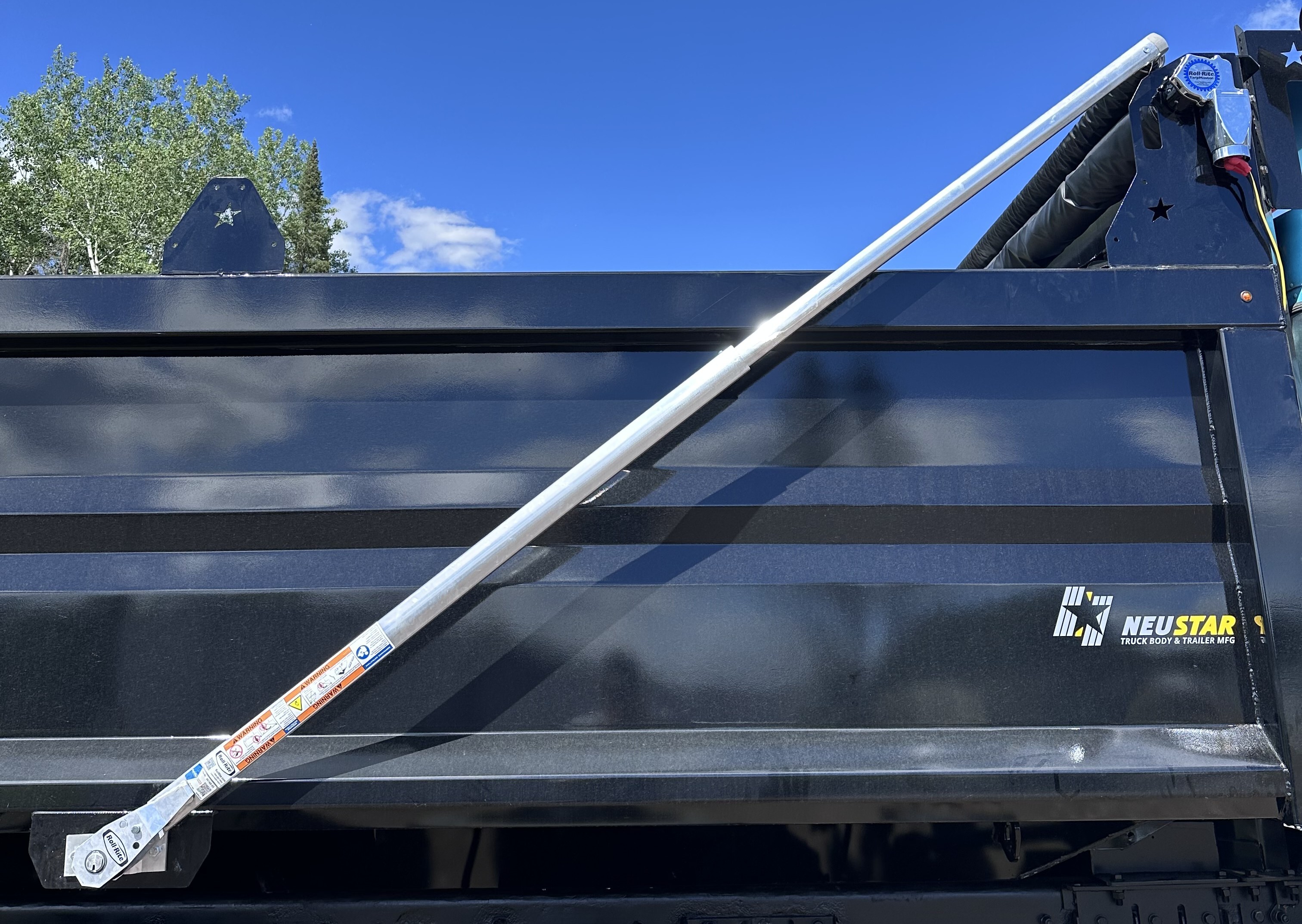 Dump truck tarp system and components