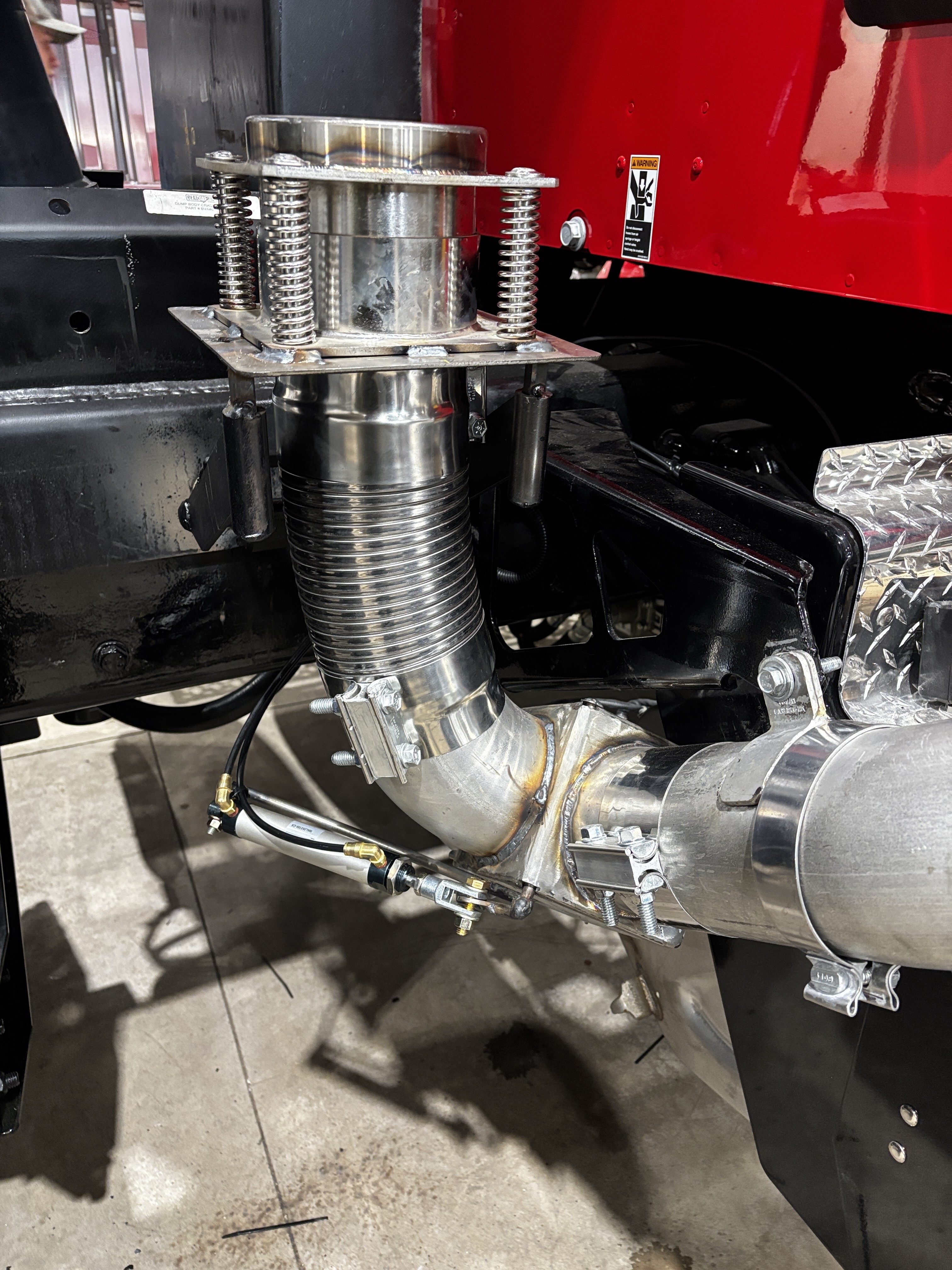Installed exhaust heat kit on dump body