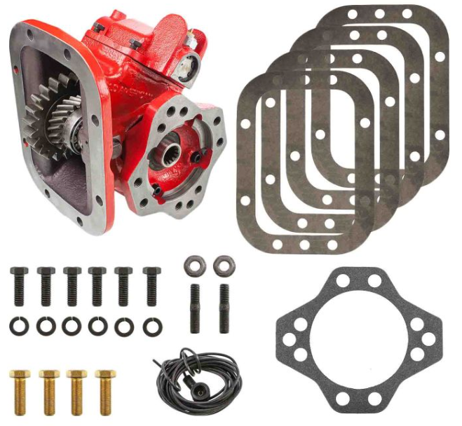 Hydraulic PTO pump and valve components for dump truck systems