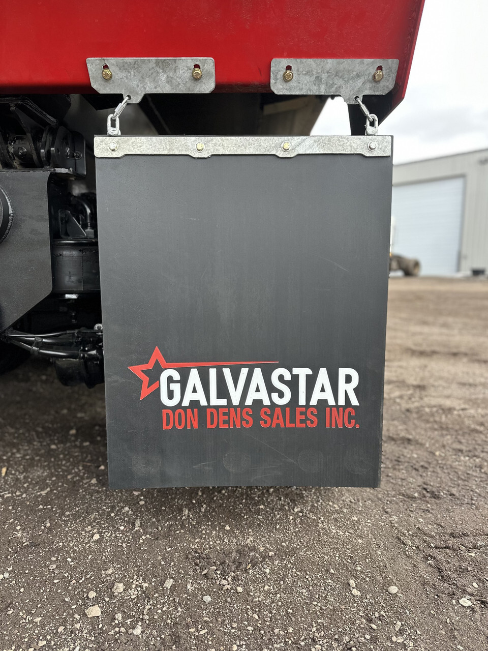 Galvanized swinging mudflap hangers for dump trucks and vocational trucks