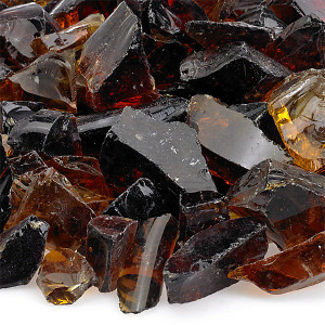 Amber Classic Glass Ice (1/2" to 3/4") 25LB Bucket Amber Classic Glass Ice (1/2" to 3/4") 25LB Bucket