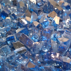 Cobalt Blue Reflective Fire Glass 1/2'' 25LB Cobalt Blue Reflective Fire Glass 1/2'' 25LB