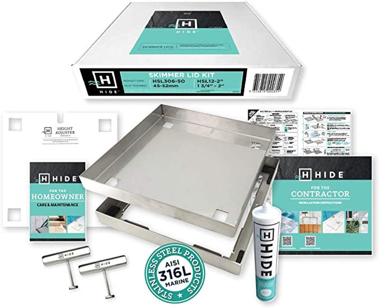 HIDE 12" Skimmer Cover Lid Kit- Great For Pool Skimmers