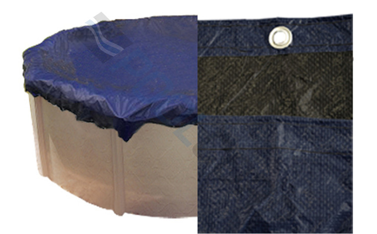 24' Blue/Black Unbound Round AG Winter Cover for 21' Round Pool
