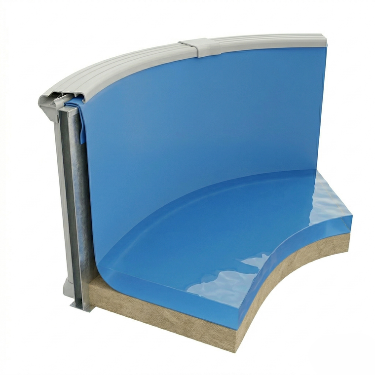 Round Blue Wall / Blue Floor 20 Gauge Above Ground Overlap 48"/52" Liner