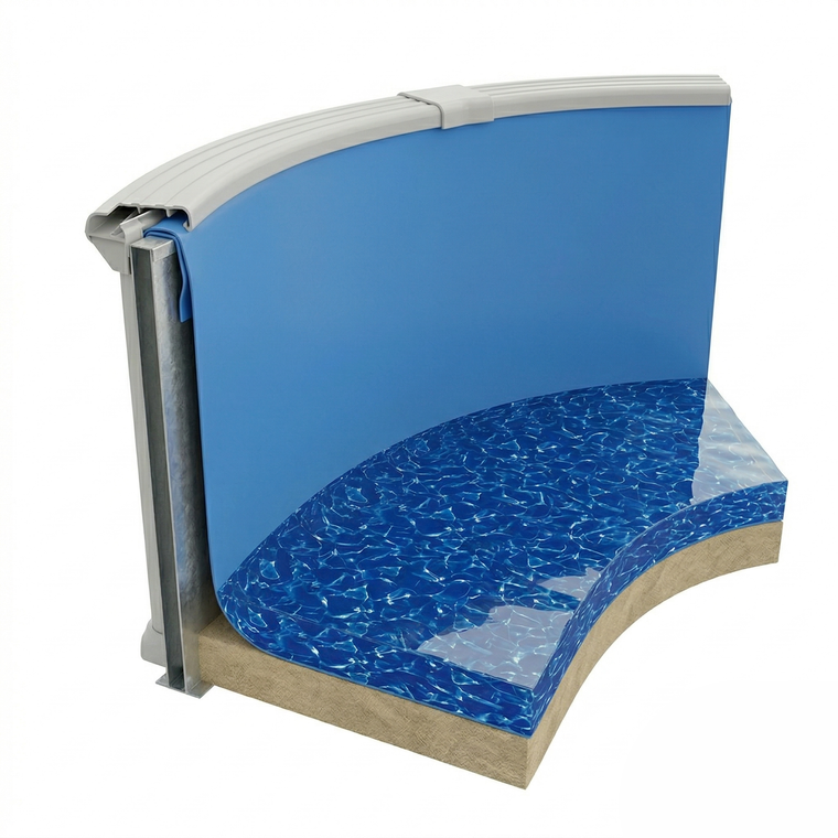 Round Blue Wall / Maui Floor 20 Gauge Above Ground Overlap 48"/52" Liner