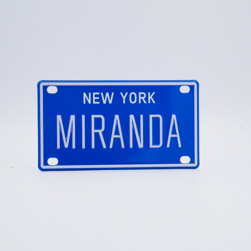 New York Blue Name Plates - Miranda