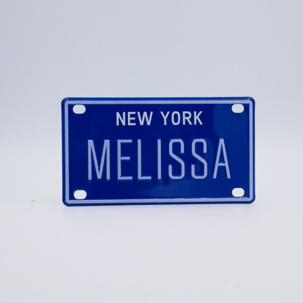 New York Blue Name Plates - Melissa