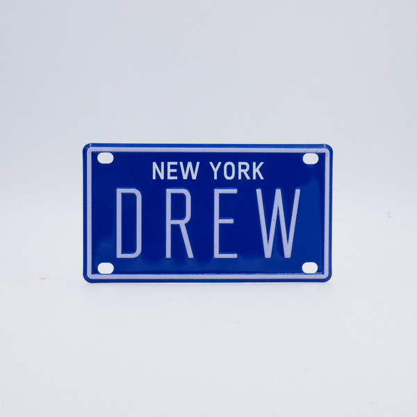 New York Blue Name Plates - Drew