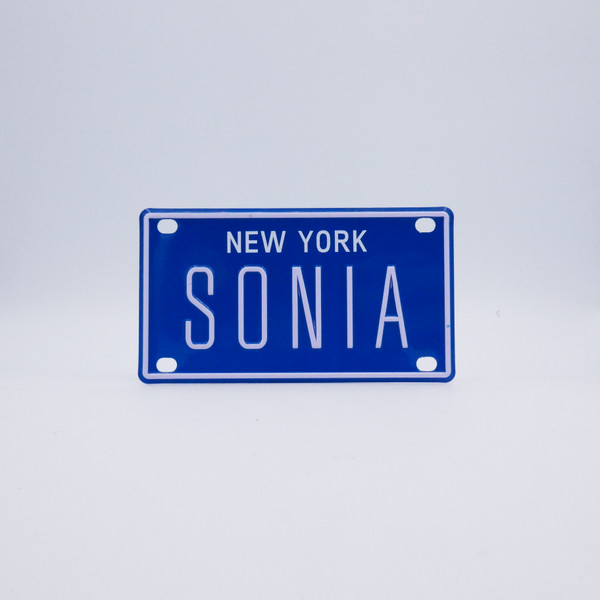 New York Blue Name Plates - Sonia