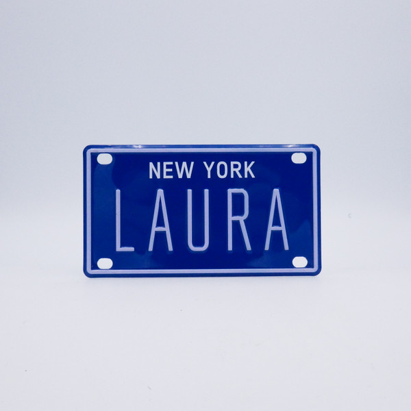 New York Blue Name Plates - Laura