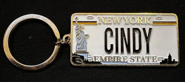 New York Name Plate Kaychain - Cindy