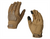 Tan tactical gloves displayed against a white background; one showing the back with reinforced padding and "OAKLEY" label, the other showing the palm with textured grip sections and ventilation holes.