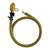 A coiled, tan hydration tube features a brown bite valve and a protective cover. The tube ends with a silver connector. The design is intended for use with hydration systems.