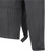 A gray pinstripe suit sleeve hangs straight, featuring a visible button on the cuff, against a plain white background.
