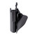 A front view of a Level 1 concealable black paddle holster that fits a Glock or a Sig Sauer 9mm holster with light.