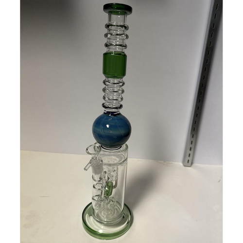 Uber Glass Large Green and Blue 18" Water Pipe