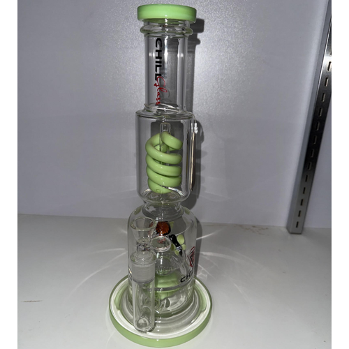 Chill Glass Medium Green with Bees 14 3/4" Water Pipe
