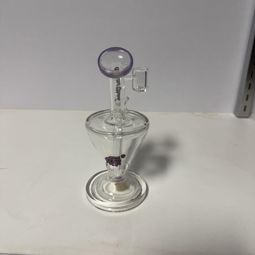 Crystal Glass Small Purple 7 1/2" Water Pipe