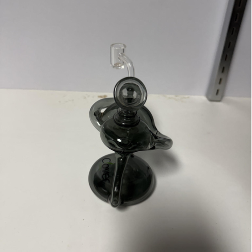 Clover Glass Small Black 6" Water Pipe
