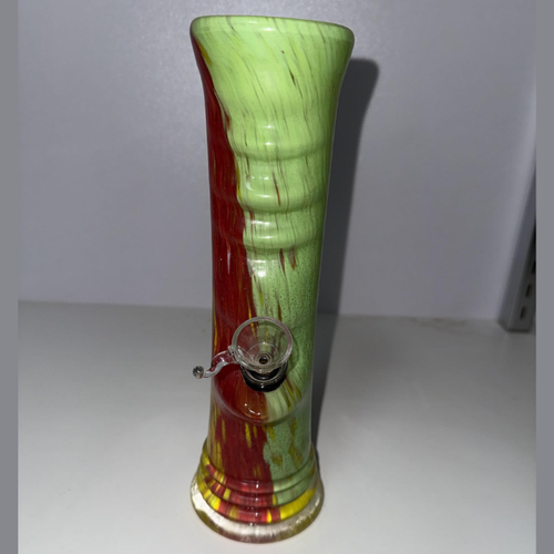 Medium Green Swirl 10" Water Pipe