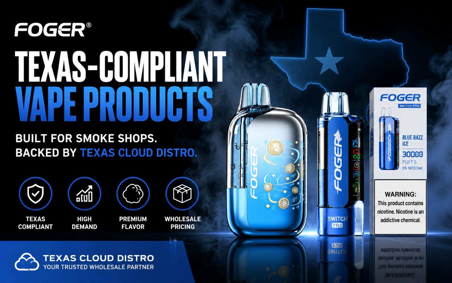 Foger Vape Wholesale: The Texas Compliant Products Every Smoke Shop Should Stock in 2026