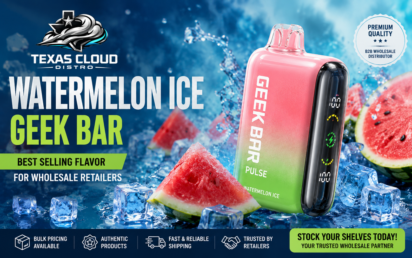  Watermelon Ice Geek Bar best selling flavor for wholesale retailers