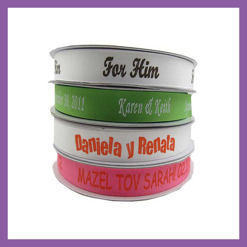 Personalized Ribbon Grosgrain Ribbon Wedding Party Christmas 7/8