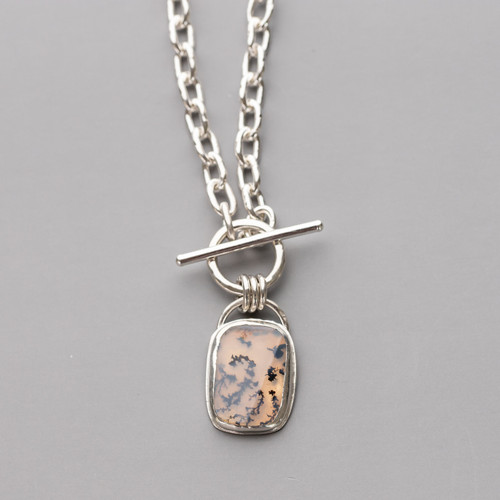 Dendritic Agate Front Toggle Necklace